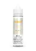 Naked 100 Mango 60mL e-liquid bottle with white cap and label featuring mango illustrations.