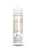 Naked 100 Peach 60mL e-liquid bottle with white cap and peach-themed label.