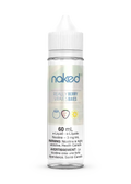 Naked 100 Really Berry 60mL e-liquid bottle with white cap, clear liquid, and berry/lemon label.