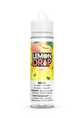 Lemon Drop Peach 60ml e-liquid bottle with a white cap, featuring a peach and lemon graphic label.