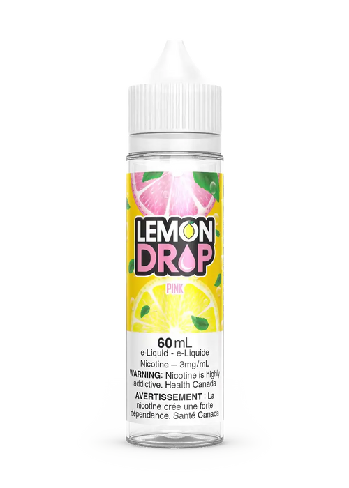 Lemon Drop Pink 60ml e-liquid bottle with pink grapefruit and lemon slice label.