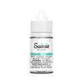Suavae Salt Ice 30mL e-liquid bottle with white cap and clear label, featuring a mint leaf logo.