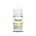 Suavae Salt Mango 30mL e-liquid bottle with white cap and clear body, featuring a mango graphic.