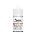 Suavae Salt Strawberry 30mL e-liquid bottle with white cap and clear body, showing strawberry graphic and text.