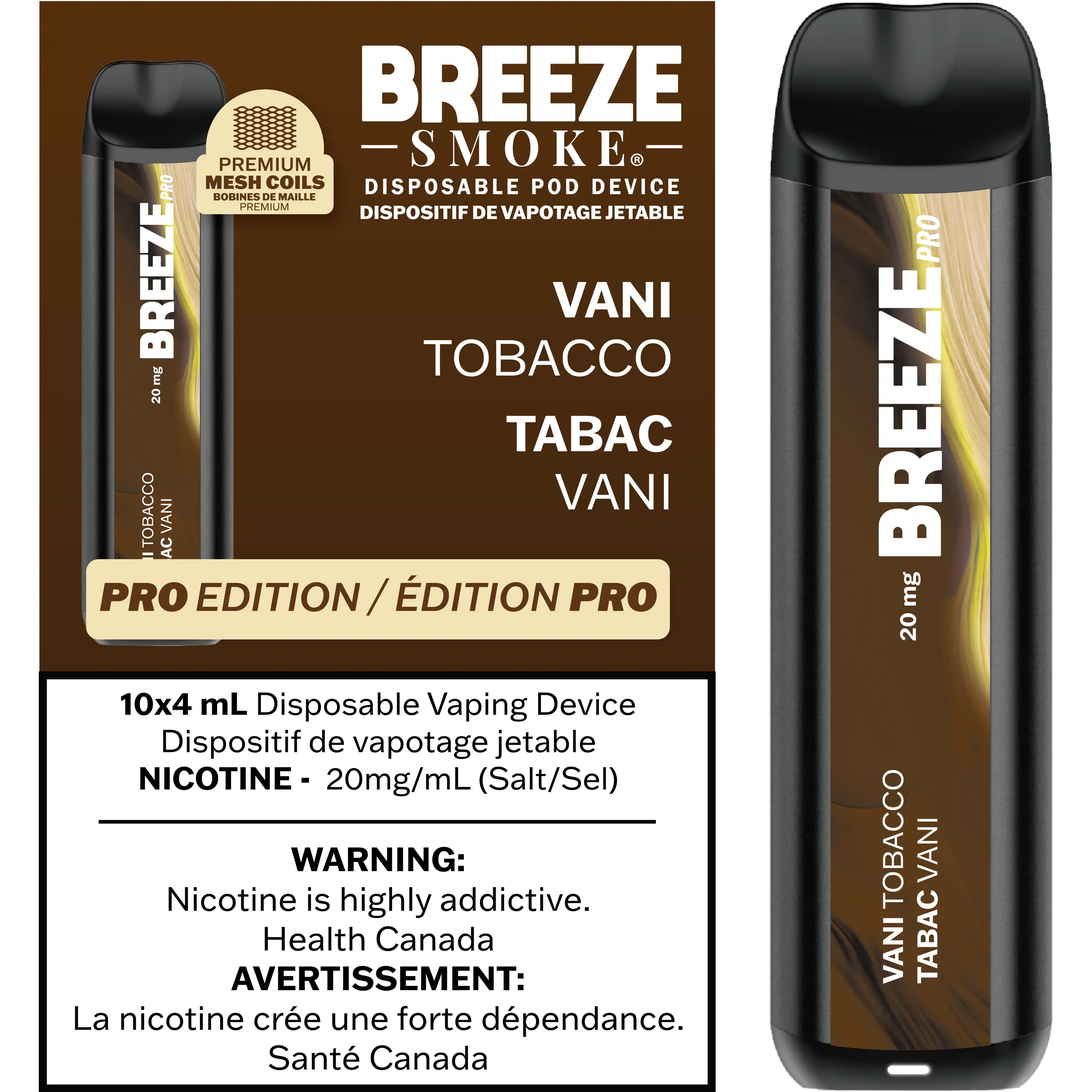 Breeze Pro 2K - Cigarette Électronique Jetable
