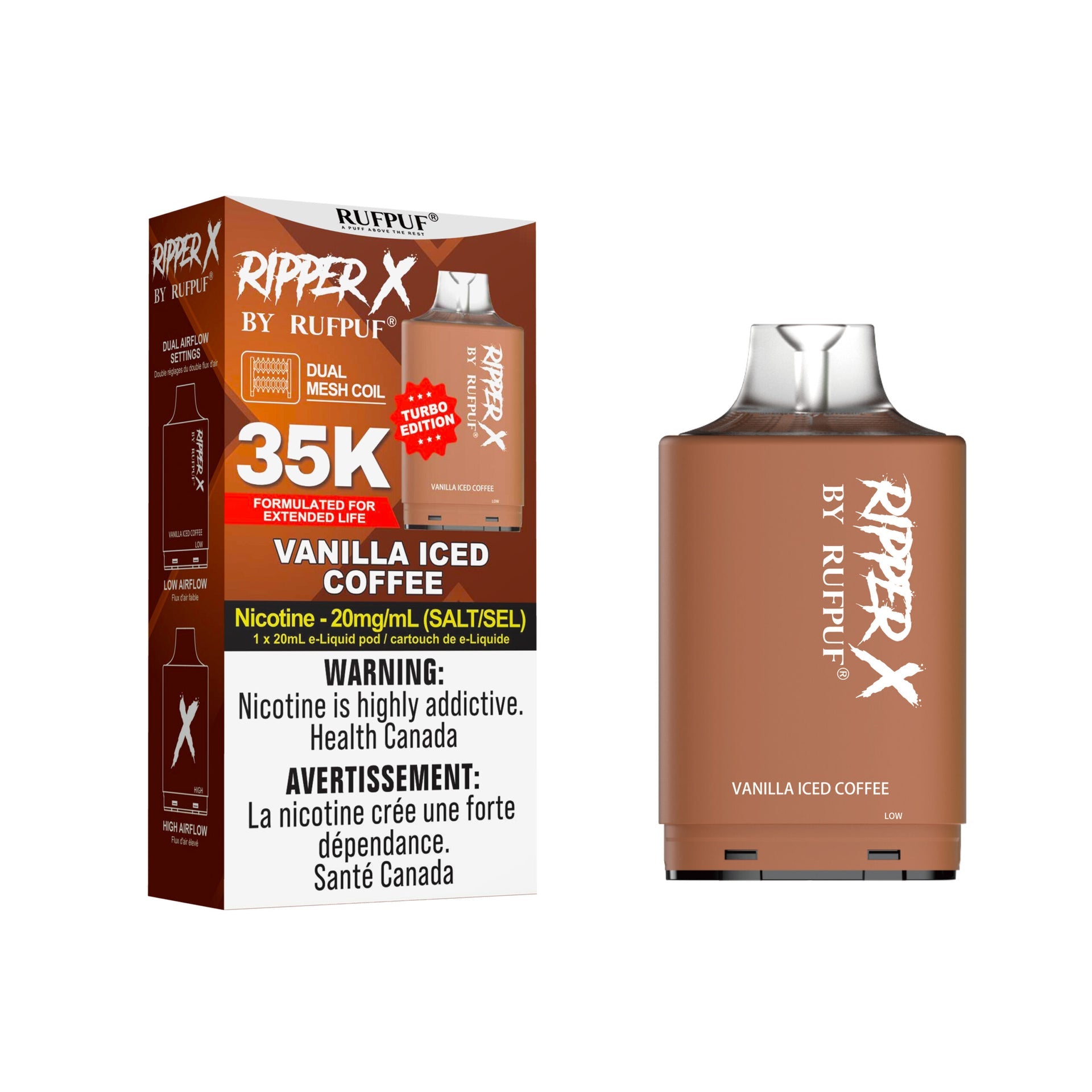 Vanilla Iced Coffee Rufpuf Ripper X Pods 35K by RIPPER X BY RUFPUF