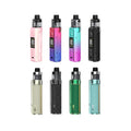 Voopoo Drag X2 Mod Pod Kit 80W 5mL in eight colors: pink, rainbow, blue, black, gold, dark grey, green, and light blue.