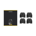 Voopoo Find S Trio replacement pod pack with four dark, translucent pods and black packaging.