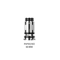 Silver Voopoo PnP X Mesh 0.15Ω replacement coil for vaping, 60-80W, with clear viewing window.