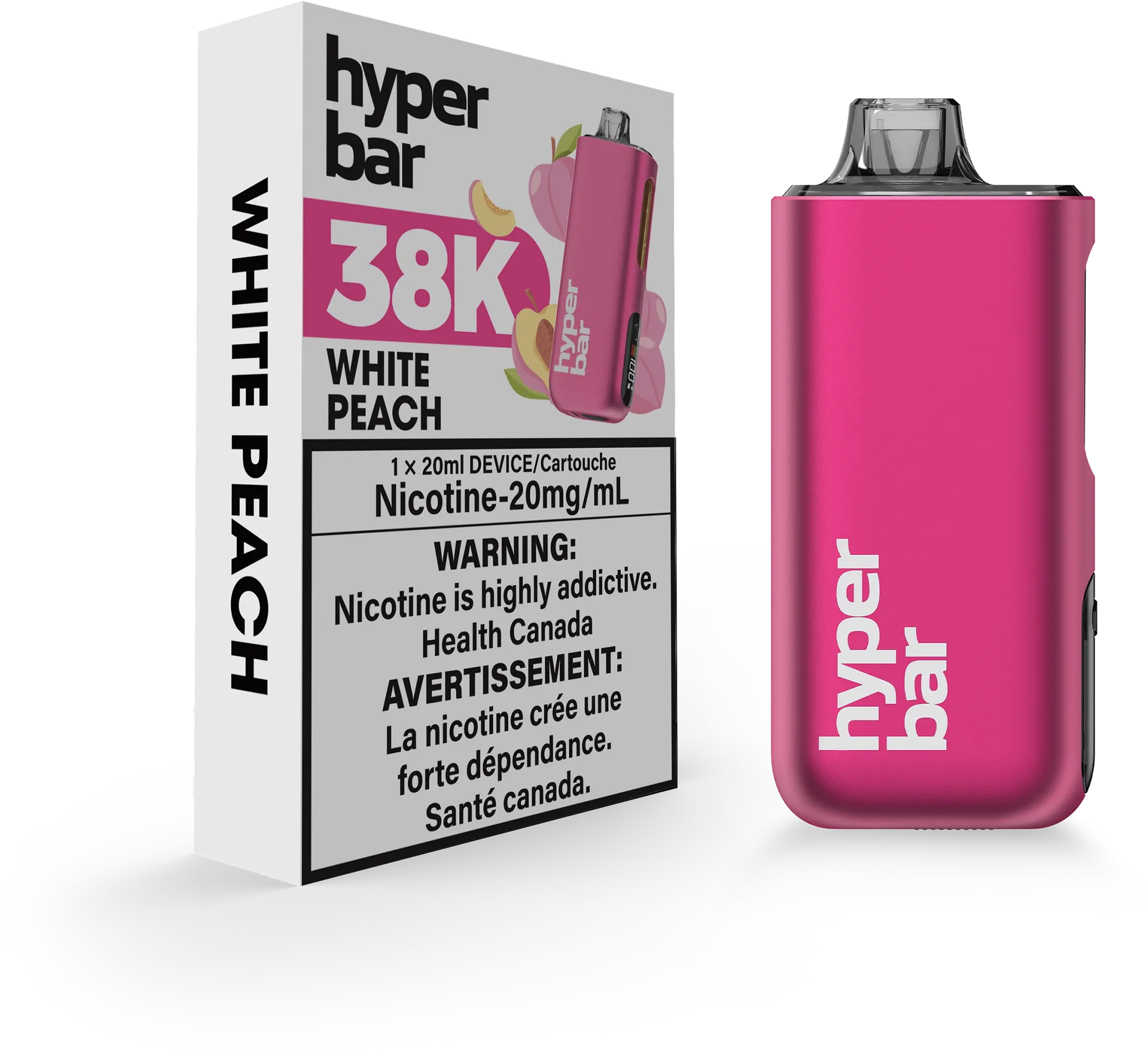 White Peach Hyperbar BE38000 - Disposable Vape