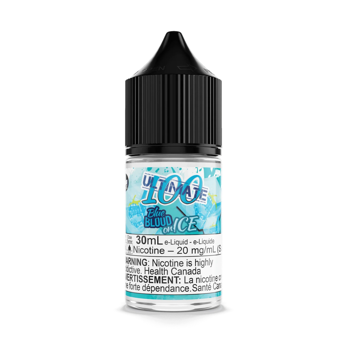 Blue Blood on Ice by Ultimate 100 Salt 30mL e-liquid bottle
