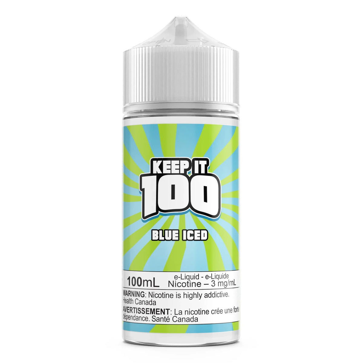 Blue Iced by Keep It 100 100mL e-liquid bottle