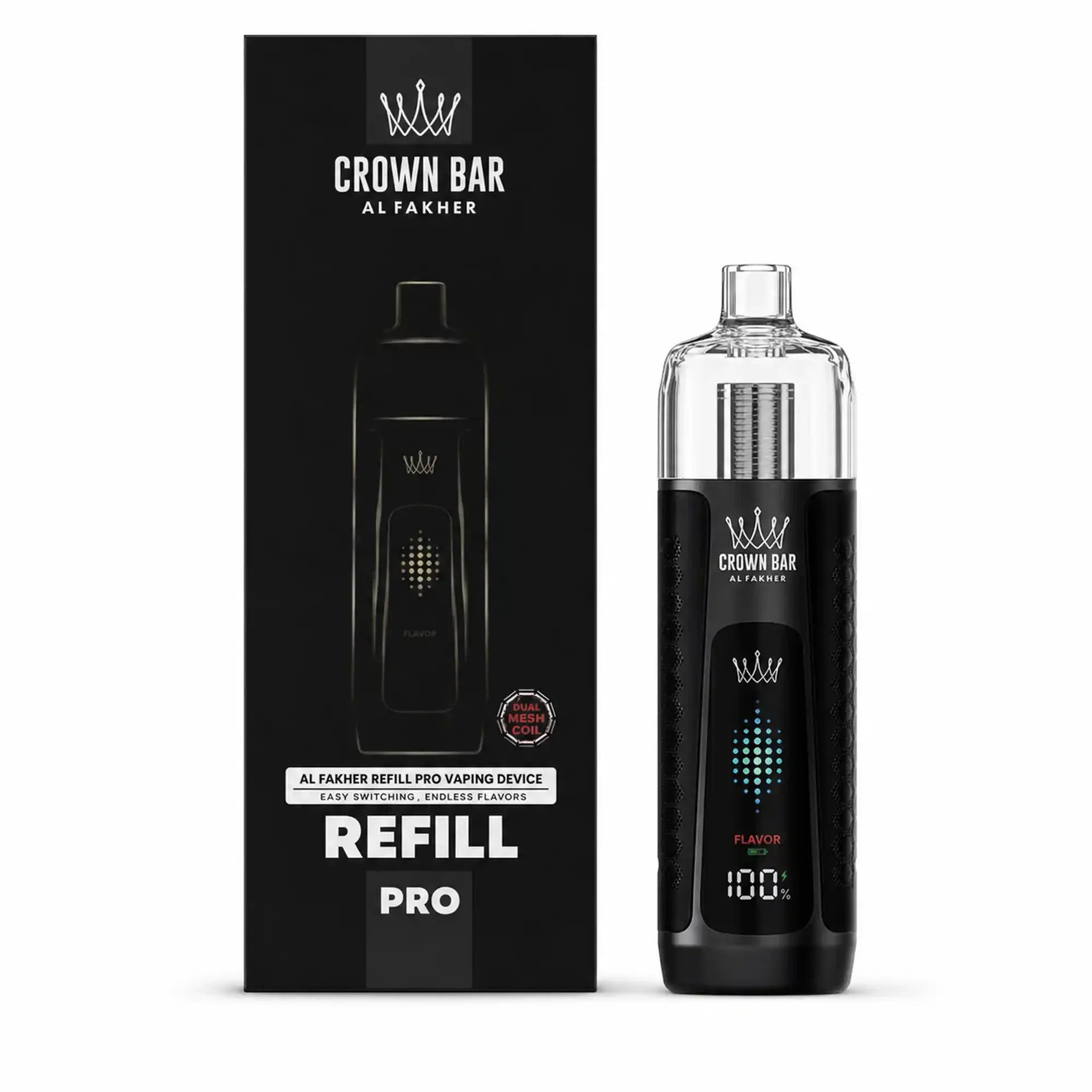 AL FAKHER Crown Bar - AF Refill Pro Device Kit 20mL in Midnight Black.