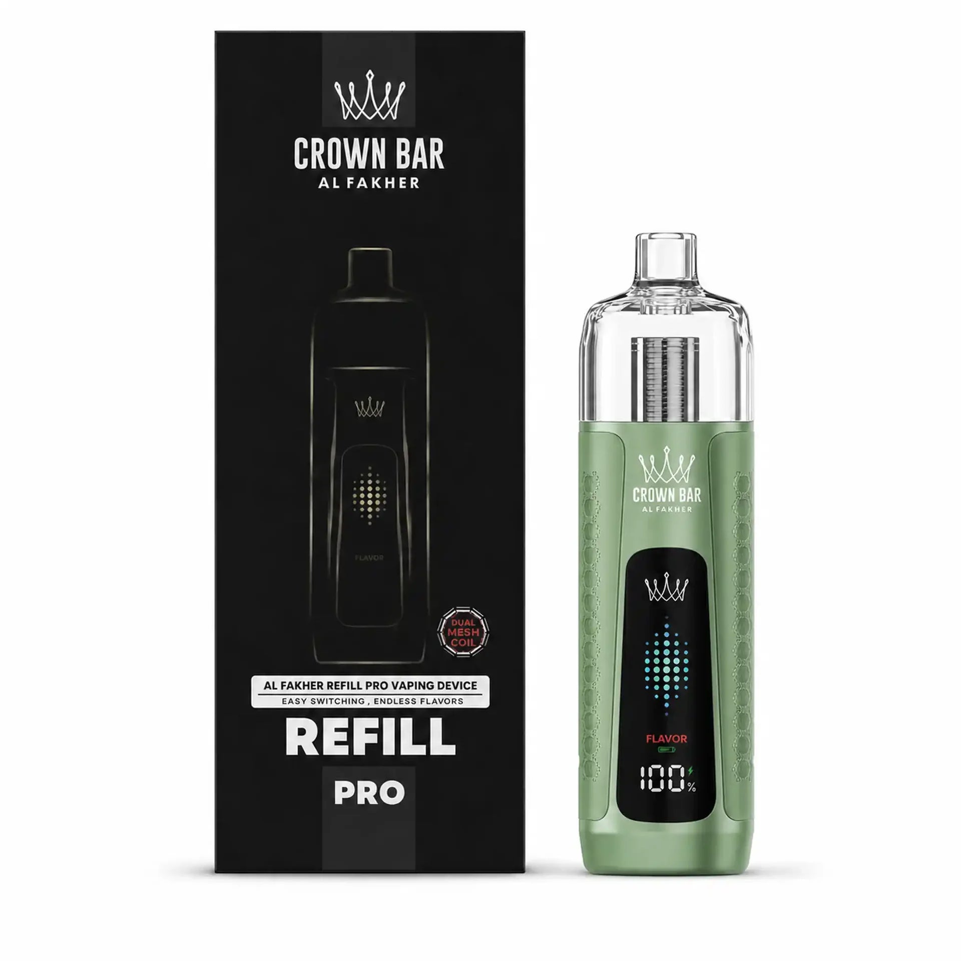 AL FAKHER Crown Bar - AF Refill Pro Device Kit 20mL in Mint Green.