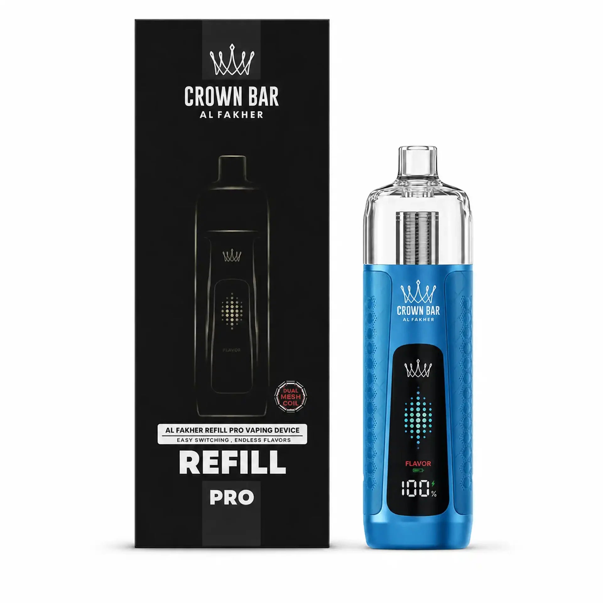 AL FAKHER Crown Bar - AF Refill Pro Device Kit 20mL in Ocean Blue.