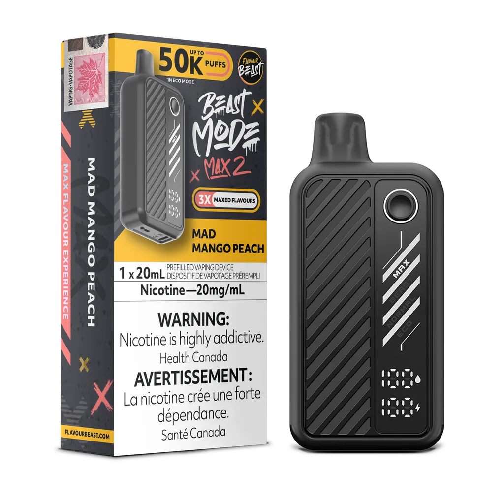 Mad Mango Peach Flavour Beast Mode Max 2 - Disposable 50K