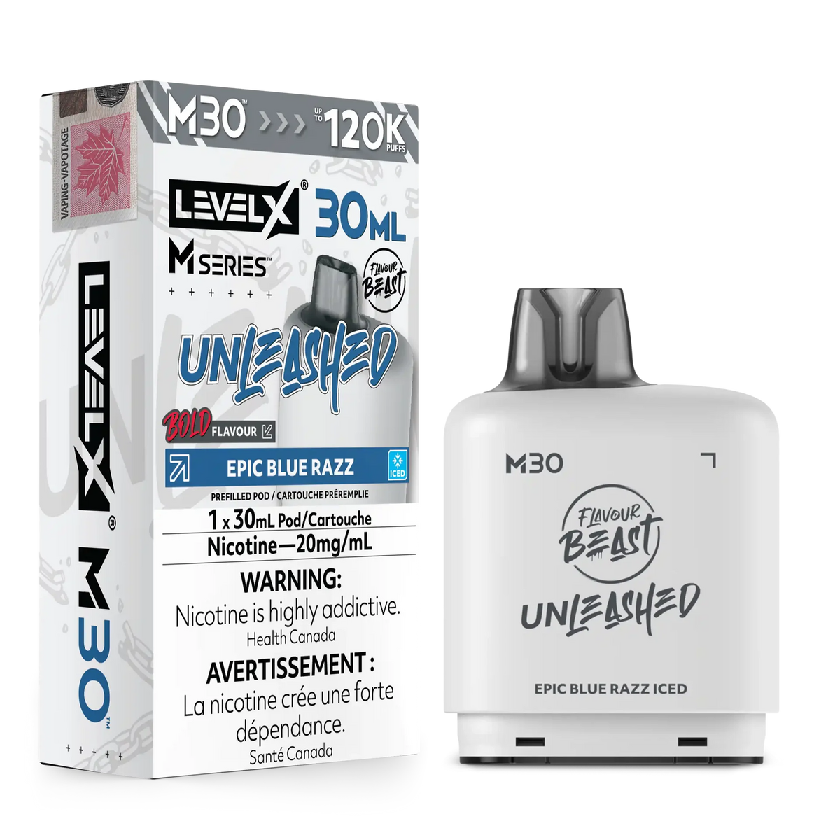 Epic Blue Razz Iced Level X M Series Pod 30mL 120K Pod