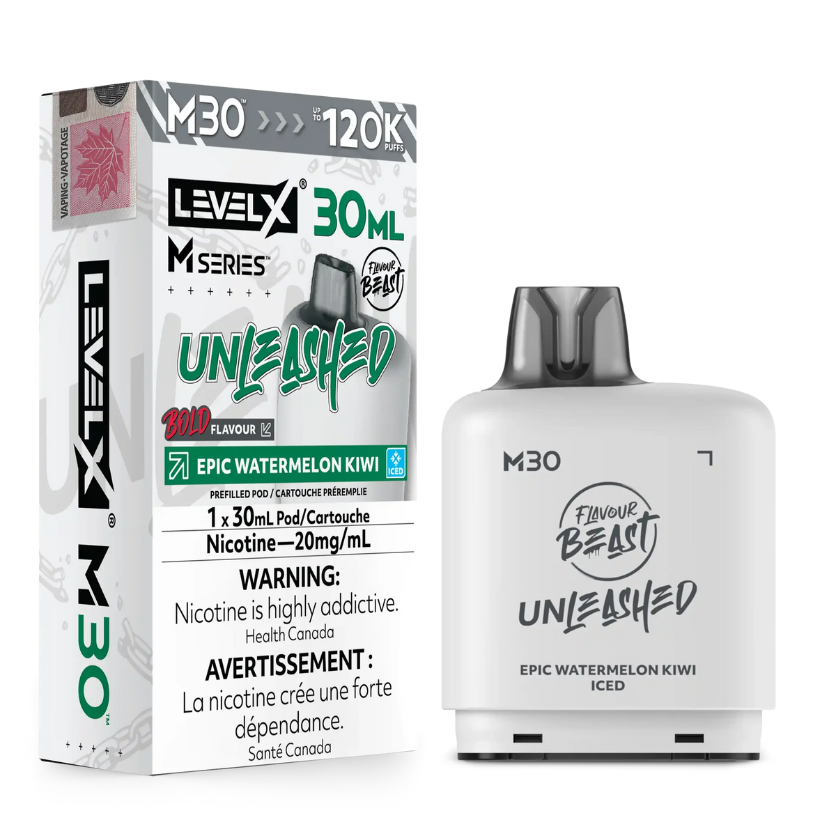 Epic Watermelon Kiwi Iced Level X M Series Pod 30mL 120K Pod