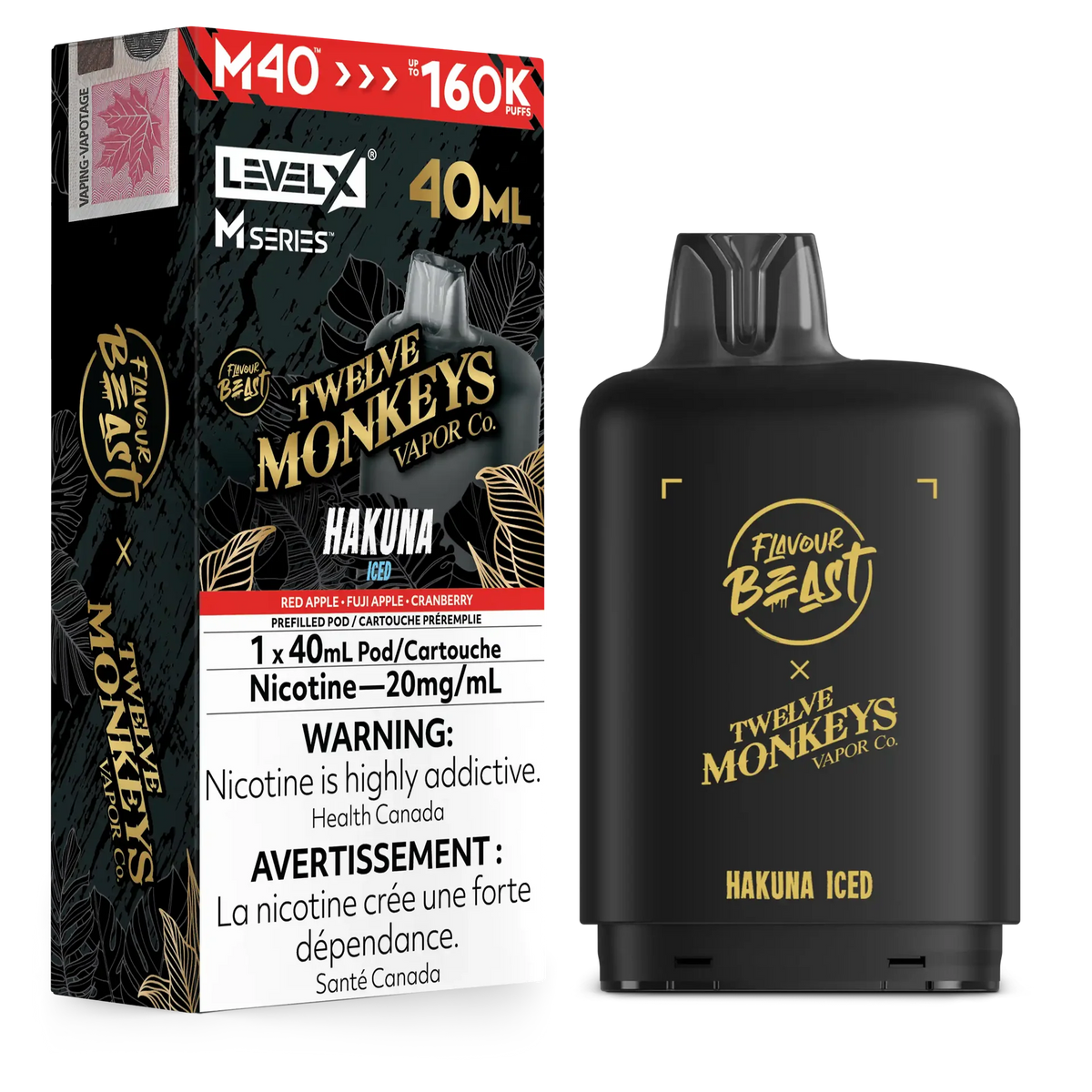 Hakuna Iced Level X M Series Pod 40mL 160K Pod