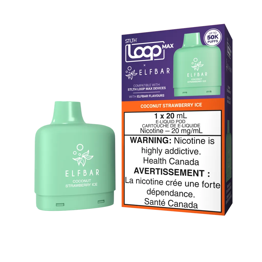Coconut Strawberry Ice Stlth Loop Max x Elf Bar Pod 50K by STLTH LOOP MAX x ELFBAR