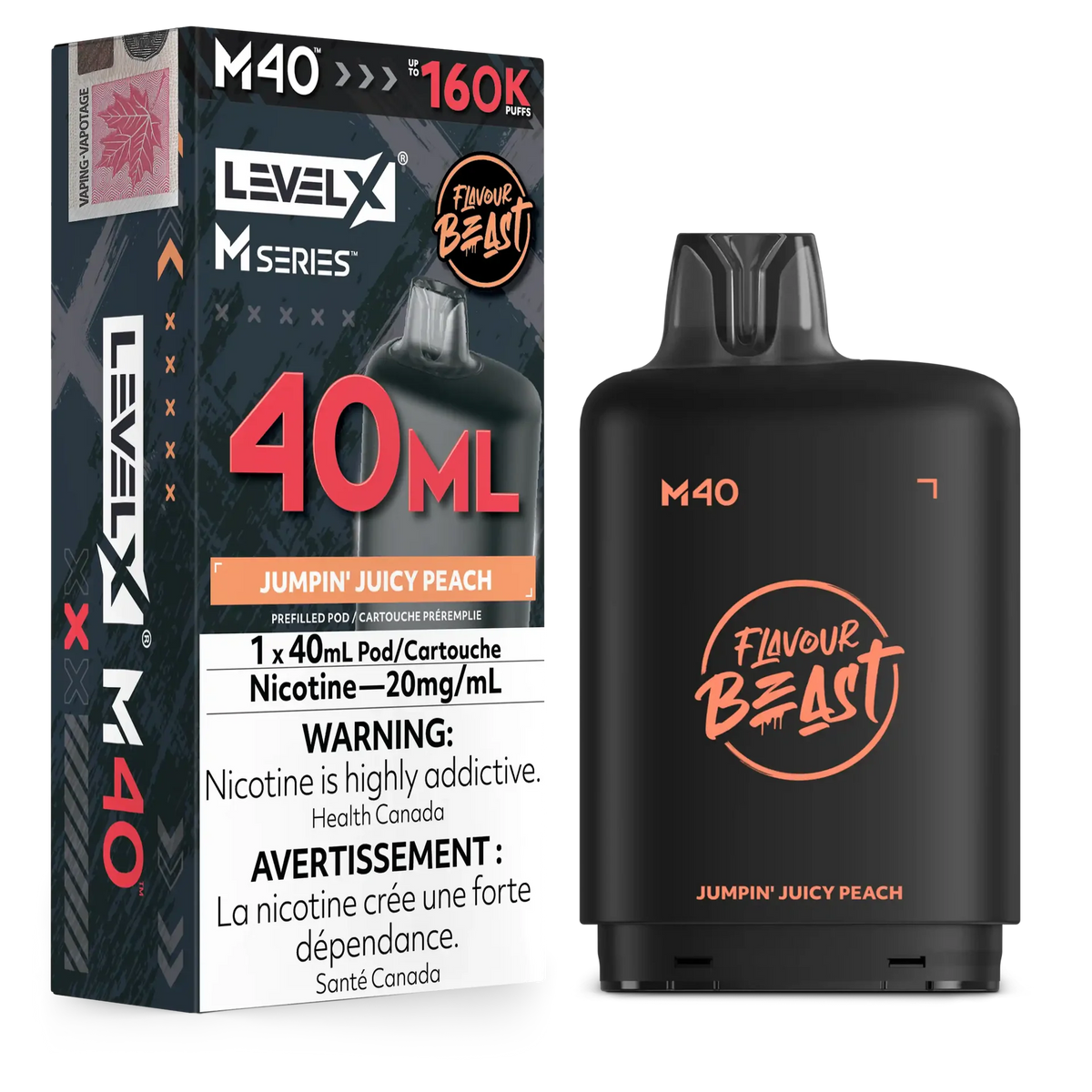 Jumpin' Juicy Peach Level X M Series Pod 40mL 160K Pod