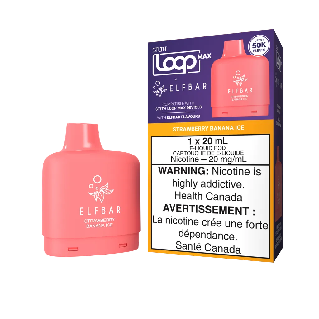 Strawberry Banana Ice Stlth Loop Max x Elf Bar Pod 50K by STLTH LOOP MAX x ELFBAR