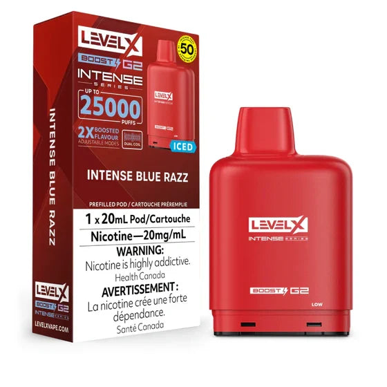 bold Blue Razz Level X Boost bold G2 Pods 25K by LEVEL X