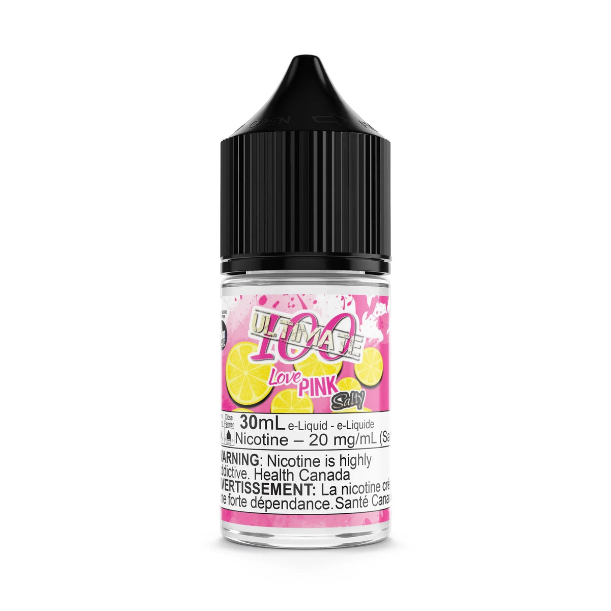 Love Pink by Ultimate 100 Salt 30mL e-liquid bottle