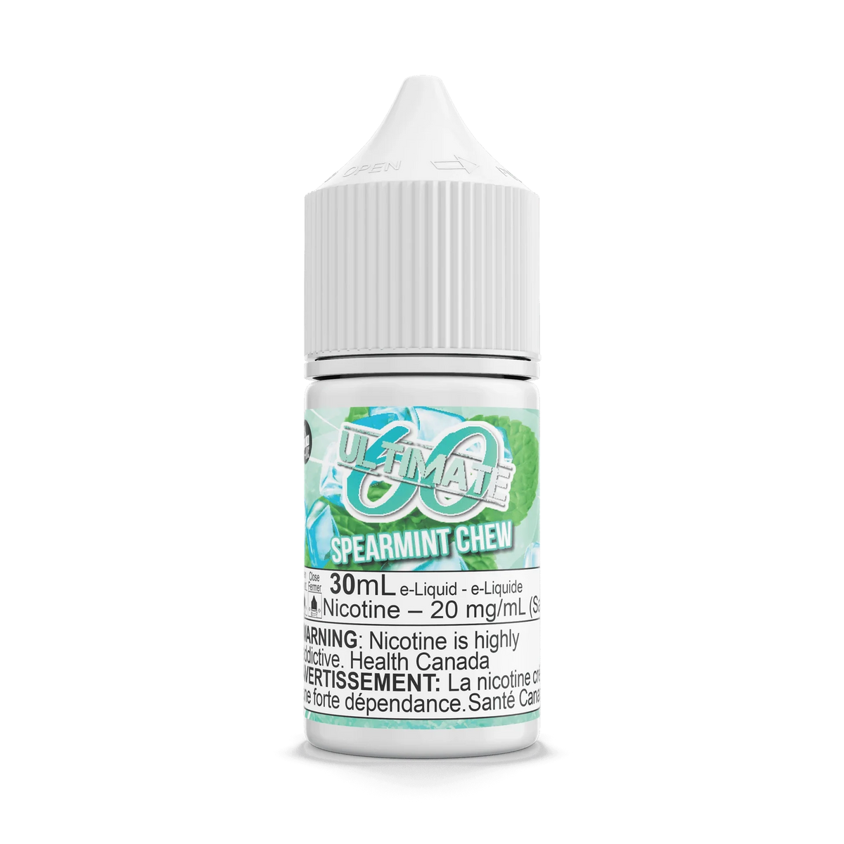 Spearmint Chew by Ultimate 60 Salt 30mL e-liquid bottle