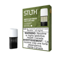 STLTH Smooth Clear Tobacco pod pack with three 2mL pods, one in box, one freestanding.
