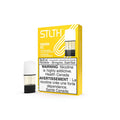 Stlth Banana Ice vape pods, 3-pack, 2mL, 35mg/mL nicotine, in yellow and white packaging.